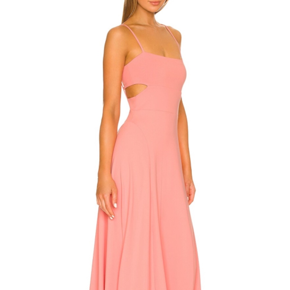 Susana Monaco  Thin Strap High Low Maxi Dress  in Melon